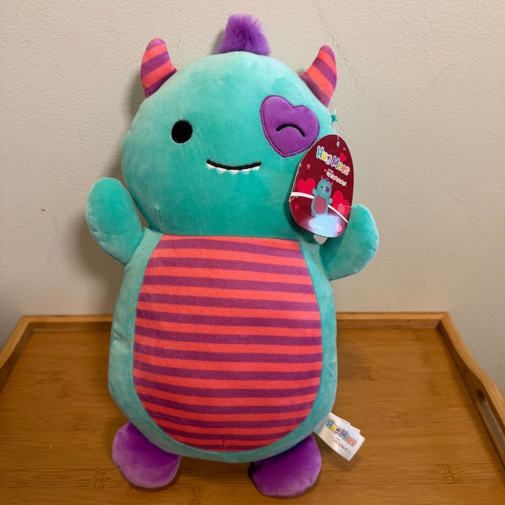Squishmallows Leon Monster 14" HugMees Valentine Heart Plush 2024 NWT